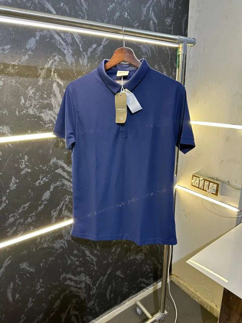 Essential Fog Fear Of God Premium Polo Tshirt Navy Blue