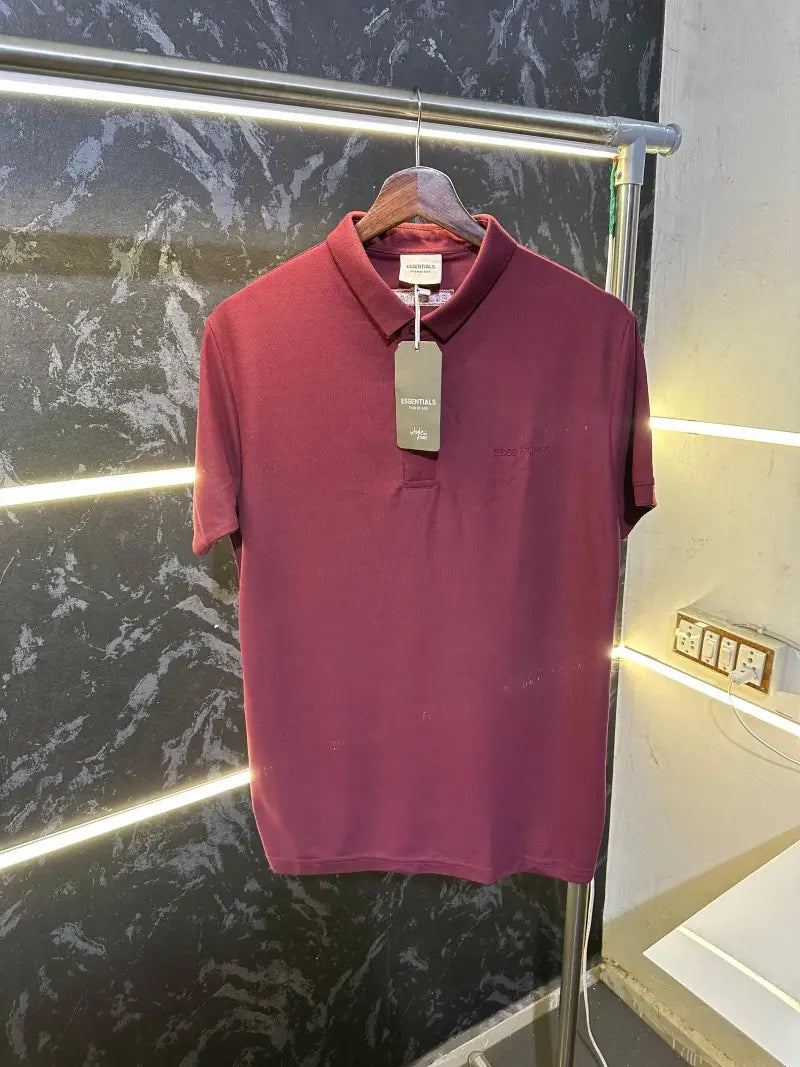 Essential Fog Fear Of God Premium Polo Tshirt Maroon