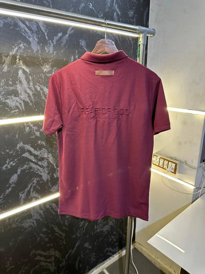 Essential Fog Fear Of God Premium Polo Tshirt Maroon