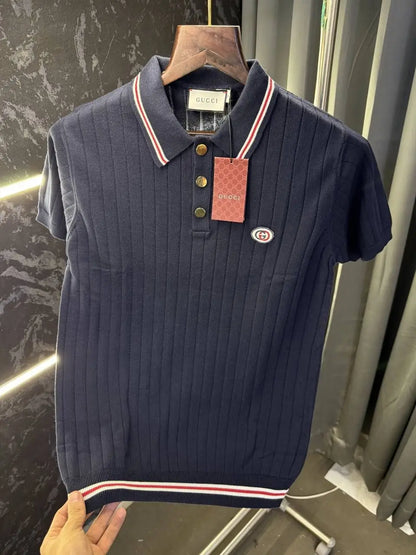 Gucc i Knitted Lycra Importer Polo Tshirt (Blue)