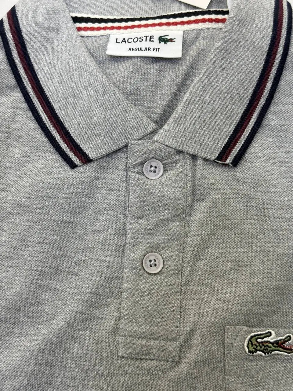 Lacost e Premium Polo Tshirt with Pocket (Grey)