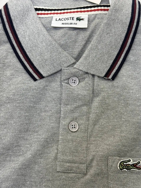 Lacost e Premium Polo Tshirt with Pocket (Grey)