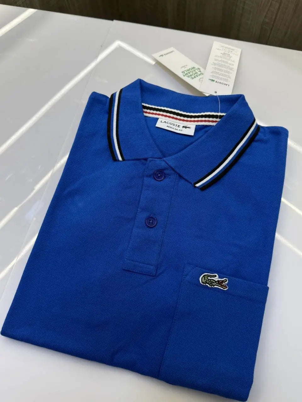 Lacost e Premium Polo Tshirt with Pocket (Royal blue)