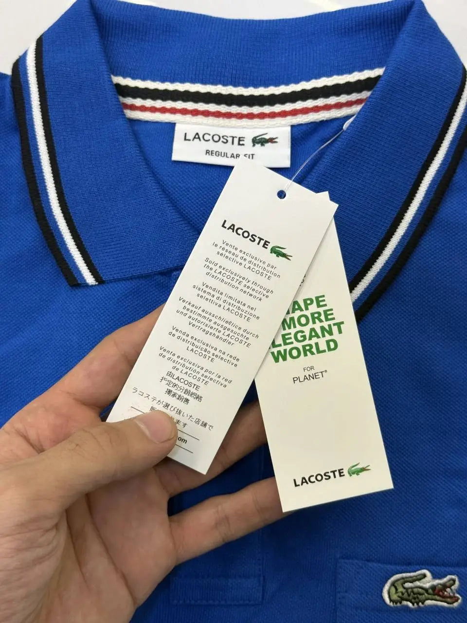 Lacost e Premium Polo Tshirt with Pocket (Royal blue)