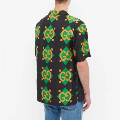 Gucc_i Geometric Bowling Print Shirt Store Article ( No Return No Exchange On This Product )