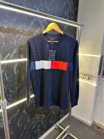 SALE Tommy_Hilfiger round neck full sleeve tshirt - (122) No Return No Exchange On This Product