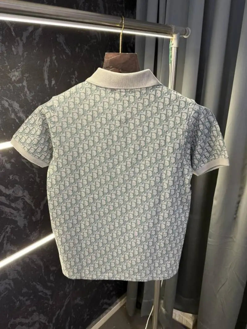 Christian Dio r Monogram Imported Polo Tshirt (Grey)