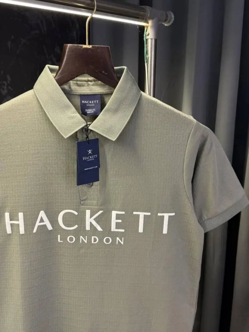Hacket London Knitted Polo Tshirt (Pista Green)