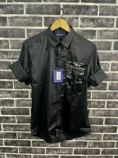 LOUIS_VUITTON STORE ARTICLE POCKET PRINT SHIRT BLACK
