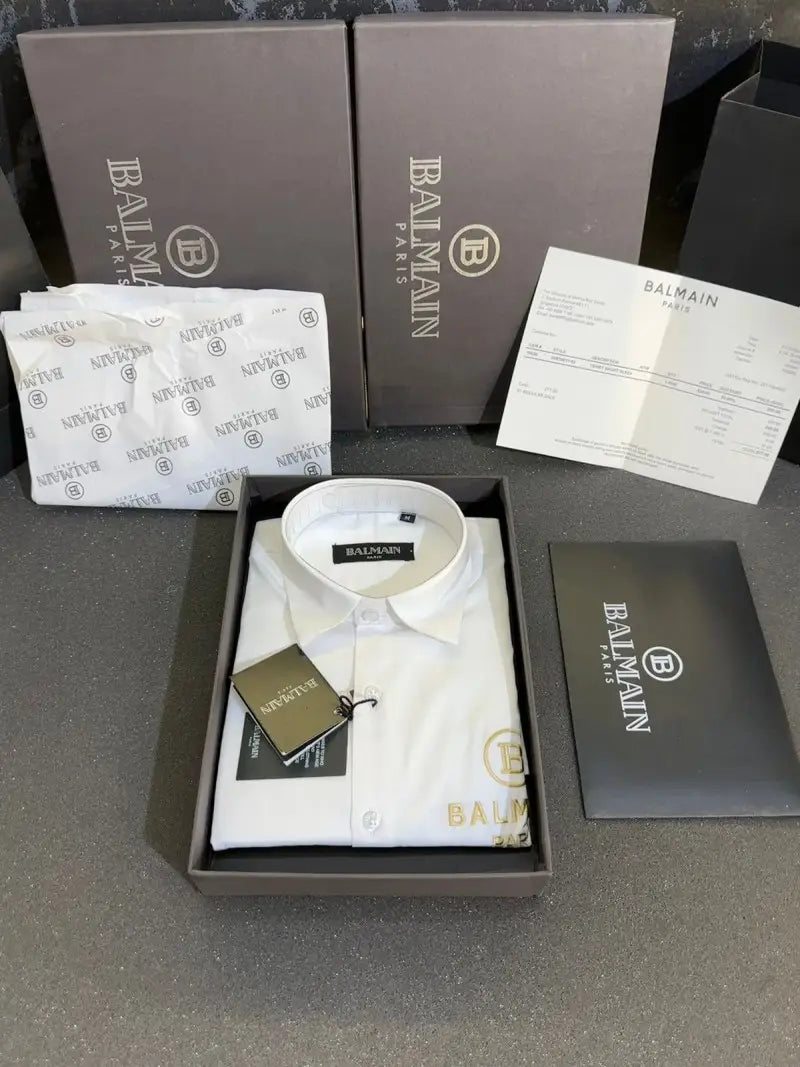 Balmin Premium Store Article Shirt With Og Box Packaging White
