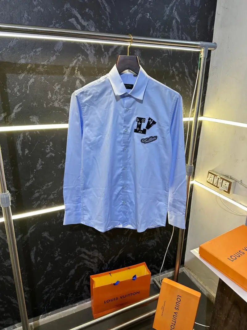 Louis Vuitto_n Store article shirt with OG Box packing Blue