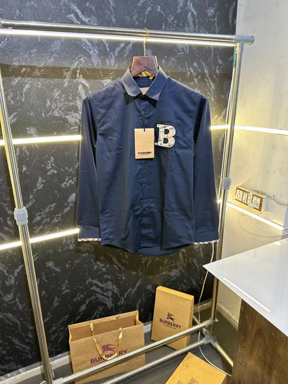 Burberr_y Premium Shirt With Box Packing Blue