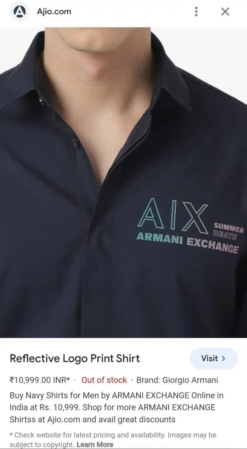 Arman_i Exchange Reflective Store Article Shirt with original packing BLACK