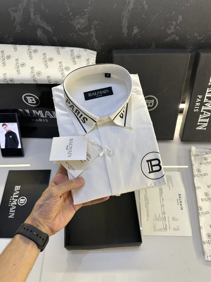 Balmai.n Paris Reflective Print Shirt with Original packing White 144