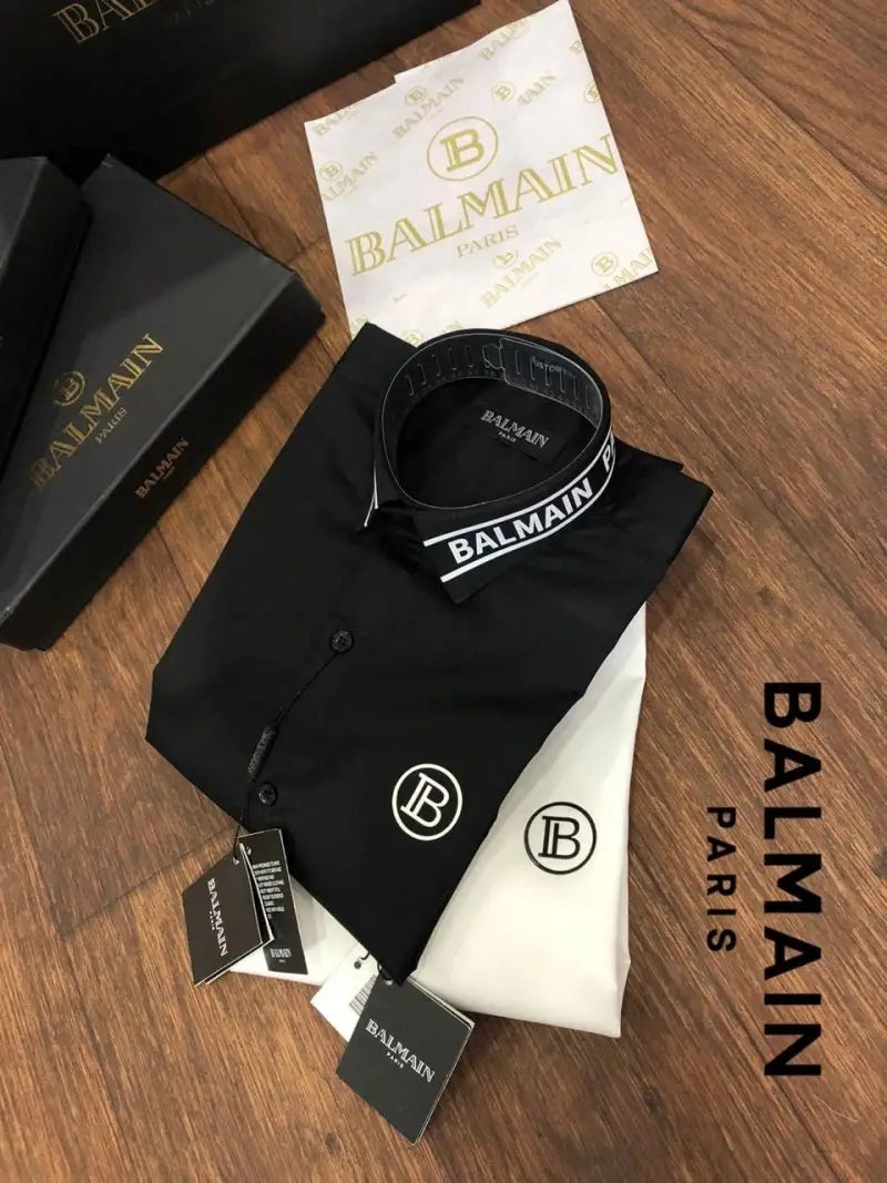 Balmai_n Paris Reflective Print Shirt with Original packing black 144