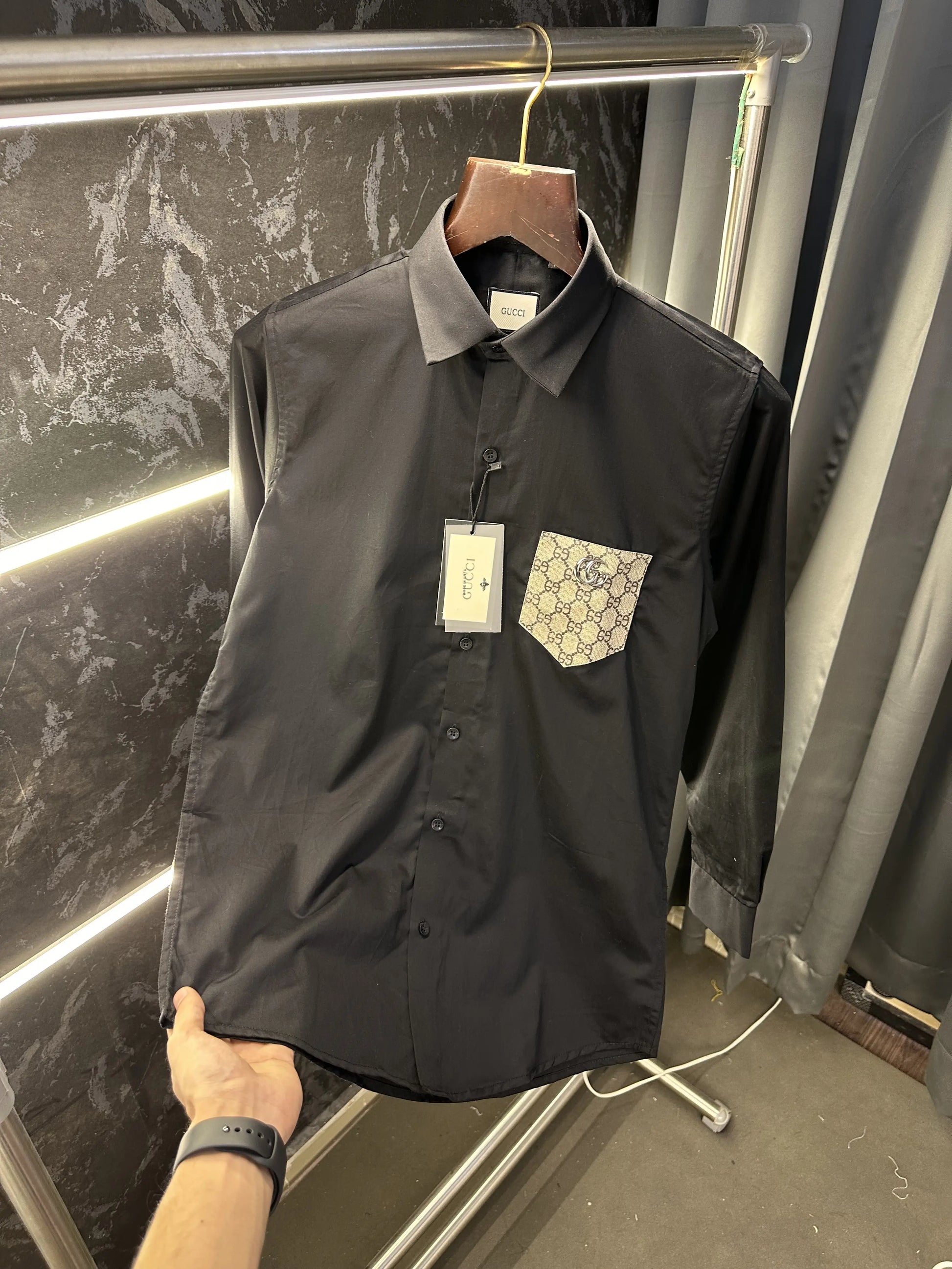 Gucc i Premium Shirt with Original Packing Black