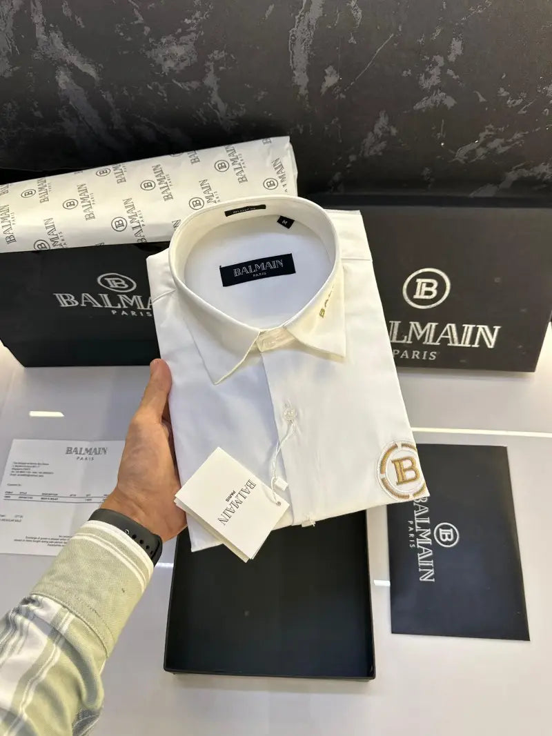 Balmai n Paris Premium Designer Shirt with box packing White