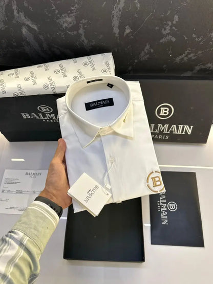Balmai n Paris Premium Designer Shirt with box packing White