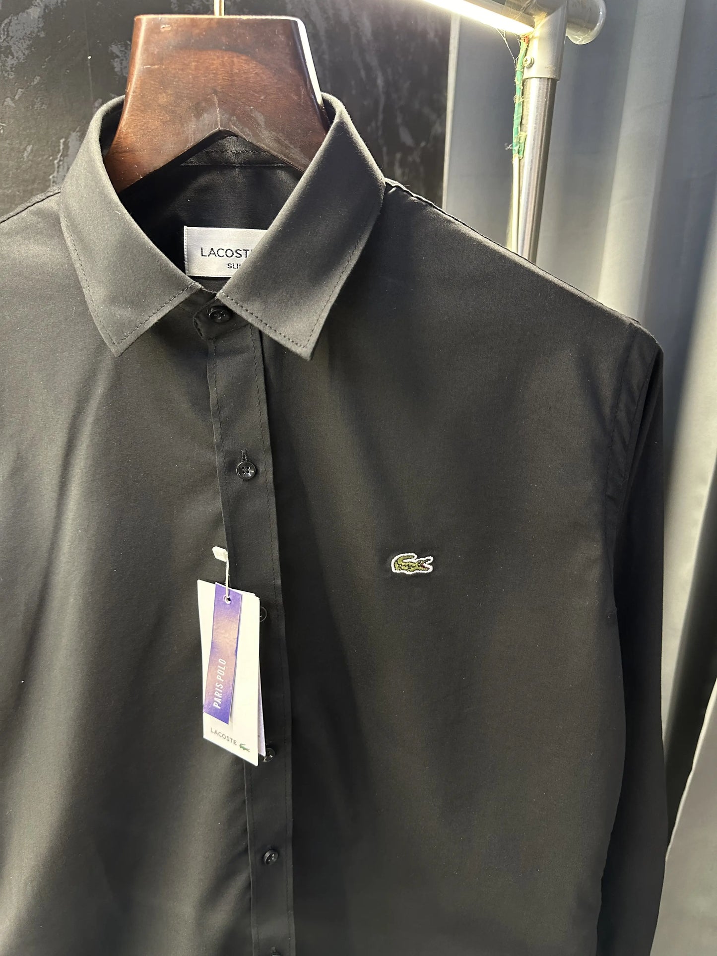 Lacost_e Store Article shirt with brand Poly bag (Black)