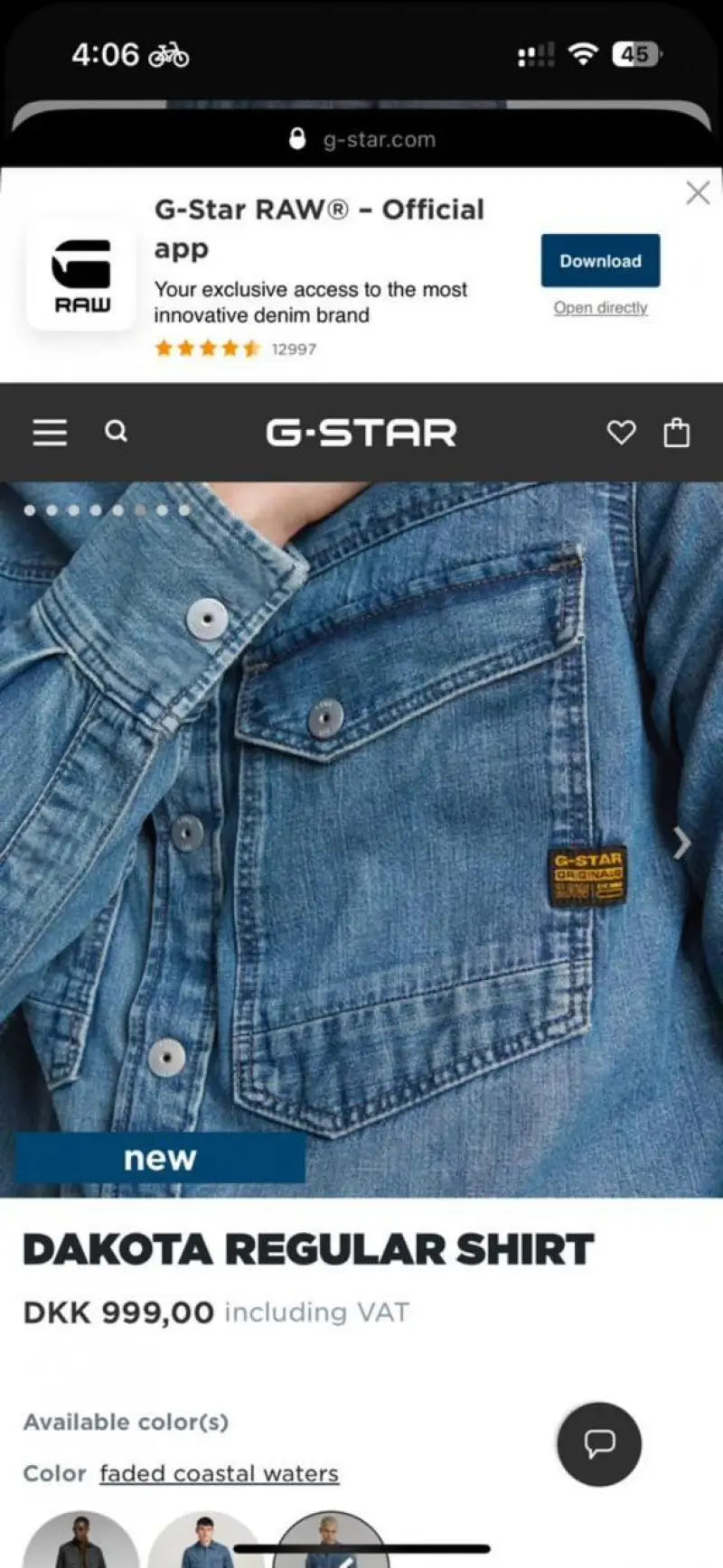 G Star Raw Denim Shacket Store article (Dark Blue)