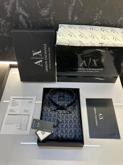 Arman i Exchange Monogram AX Shirt with Box Black AX893 - (237)