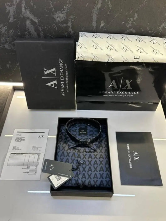 Arman i Exchange Monogram AX Shirt with Box Black AX893 - (237)