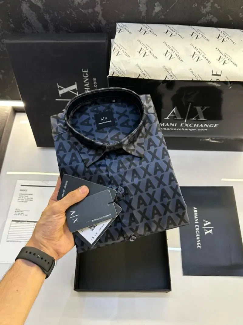 Arman i Exchange Monogram AX Shirt with Box Black AX893 - (237)