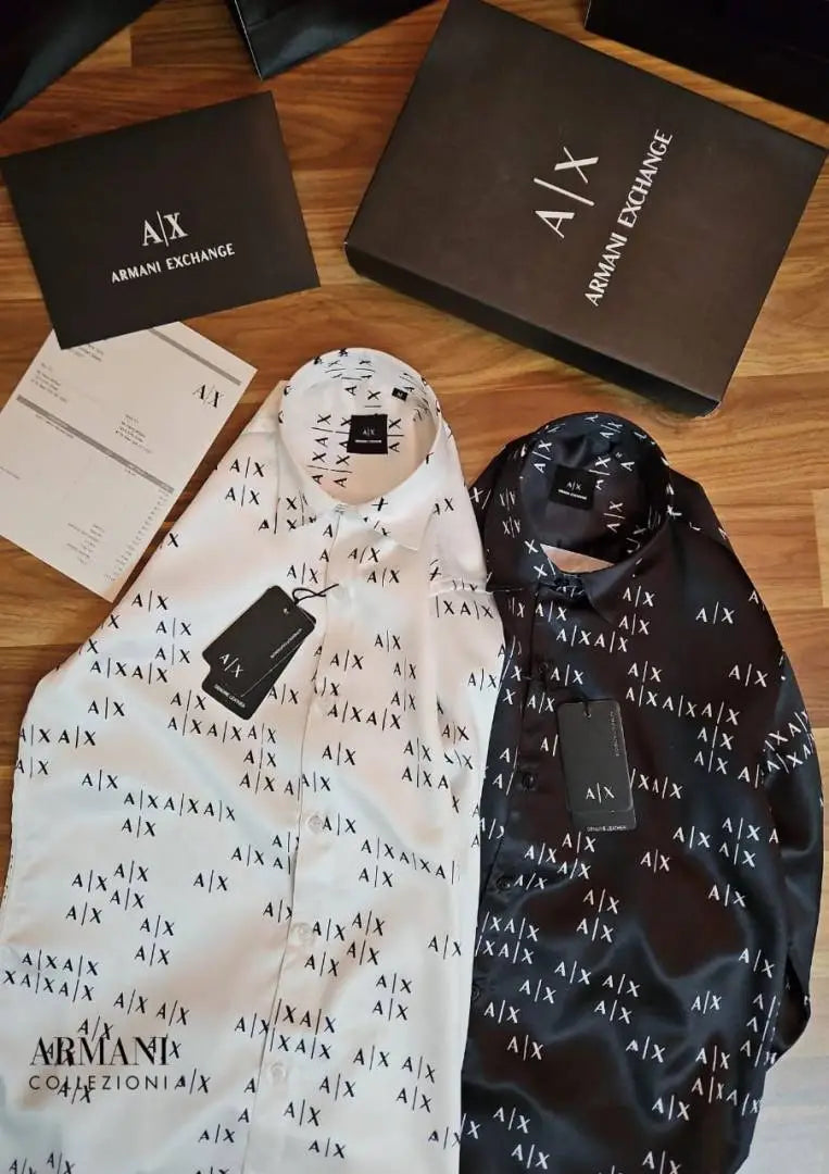Arman i Exchange Monogram Premium Shirt with Original box carry bag (Black)