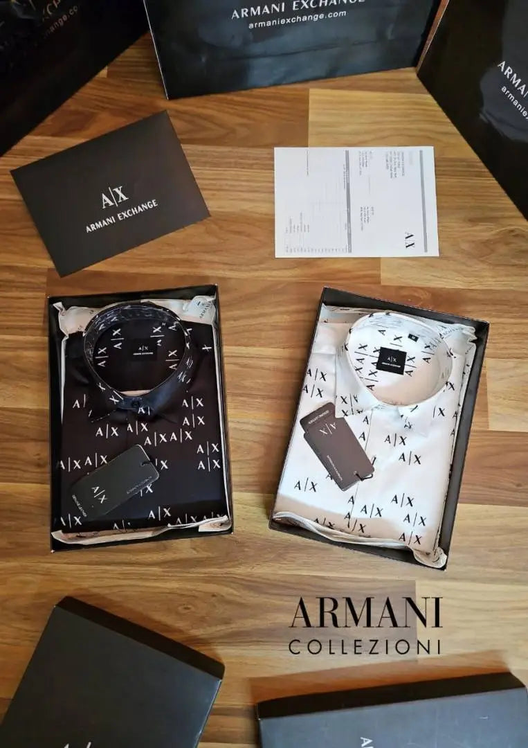 Arman i Exchange Monogram Premium Shirt with Original box carry bag (White)