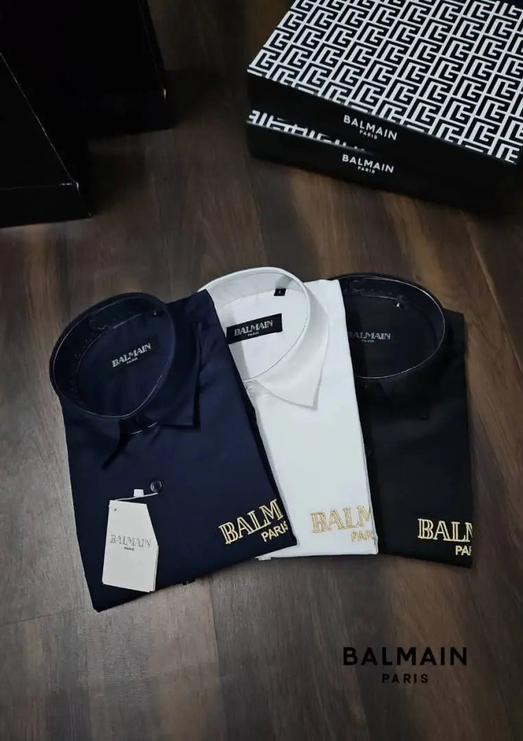 Balmai n Paris Shirt with Original box Carry bag (White)