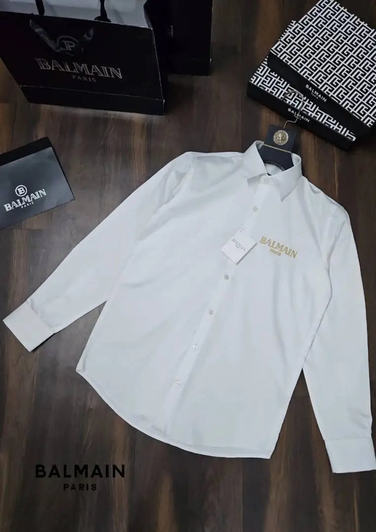 Balmai n Paris Shirt with Original box Carry bag (White)