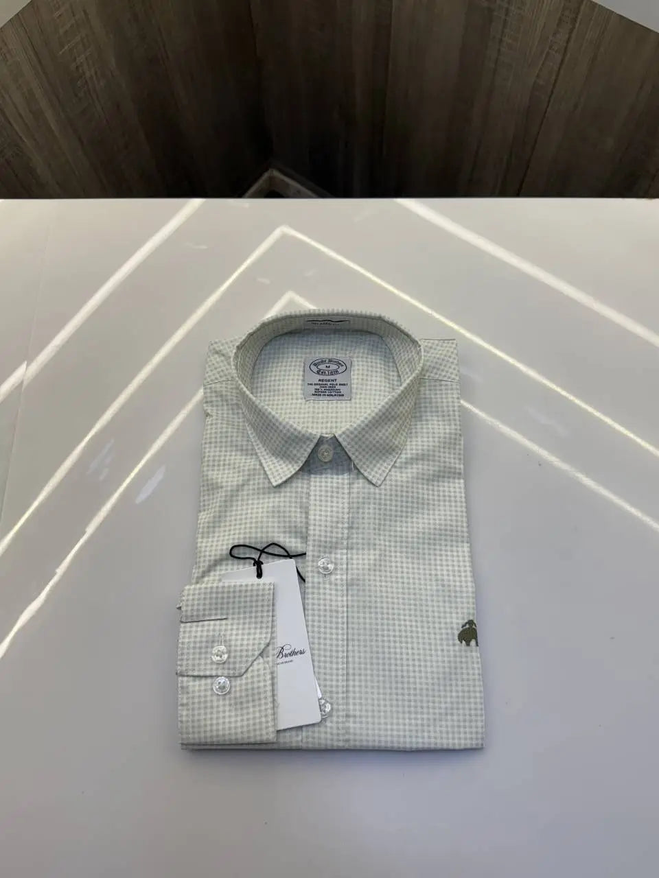 Brooks Brothers Checks Premium Shirt ( Light Green )