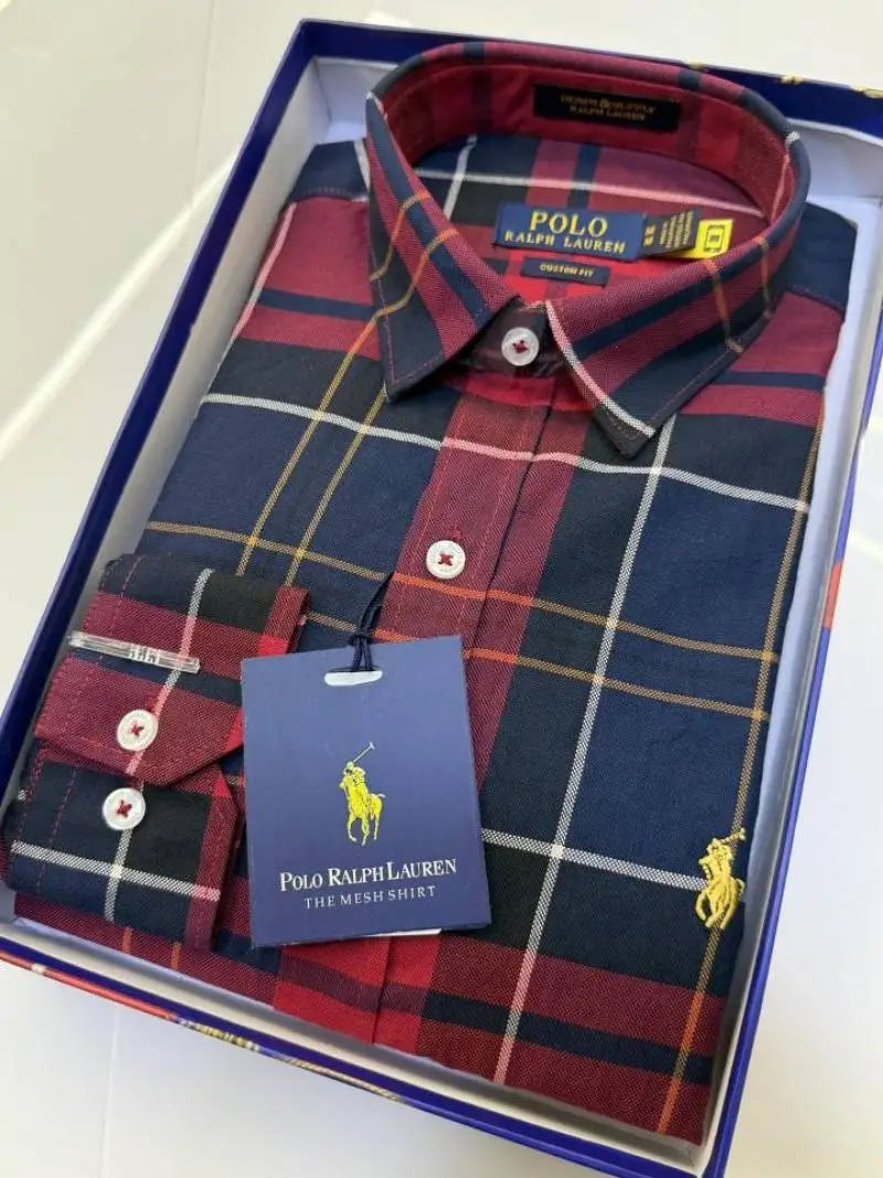 Ralph_Lauren Checks Logo Shirt with Brand box