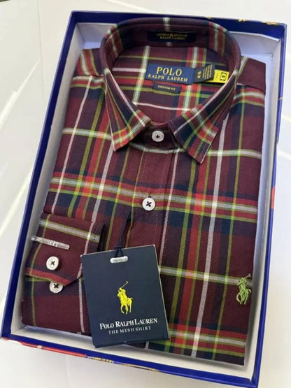 Ralph_Lauren Checks Logo Shirt with Brand box