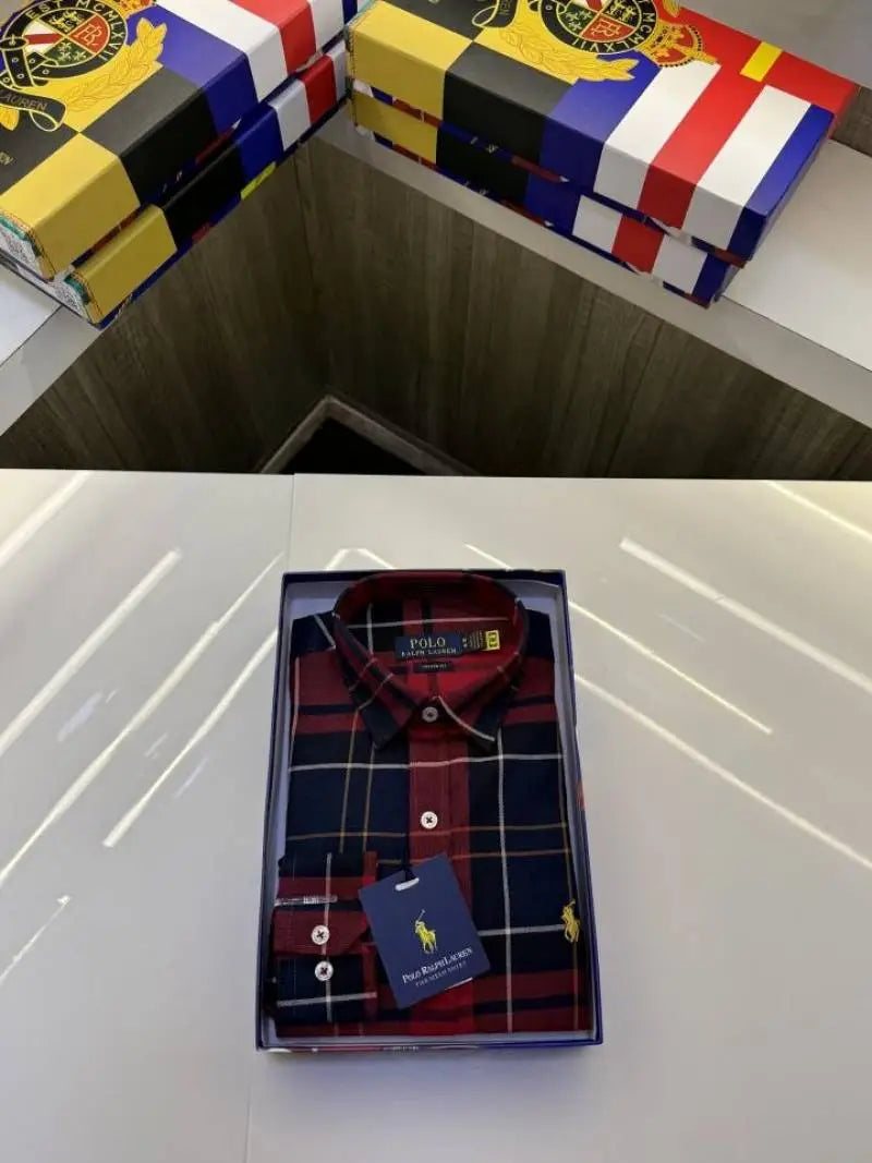 Ralph_Lauren Checks Logo Shirt with Brand box