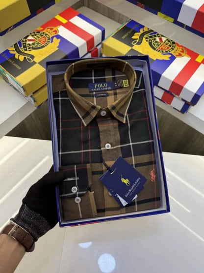 Ralph_Lauren Checks Logo Shirt with Brand box