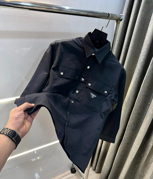 Prad a Milano Black  Steel Logo Premium Shacket