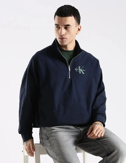 Calvin  Klein Navy Blue Zip Premium Sweatshirt