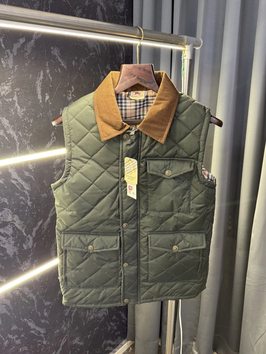 Burberr y Reversible Sleeveless Puffer Jacket (OLIVE)