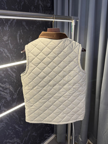 Burberr y Reversible Sleeveless Puffer Jacket (CREAM)