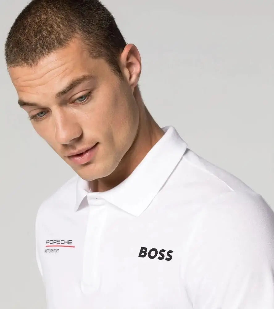 Hugo  Bos s White Porche Edition Premium Polo T-shirt