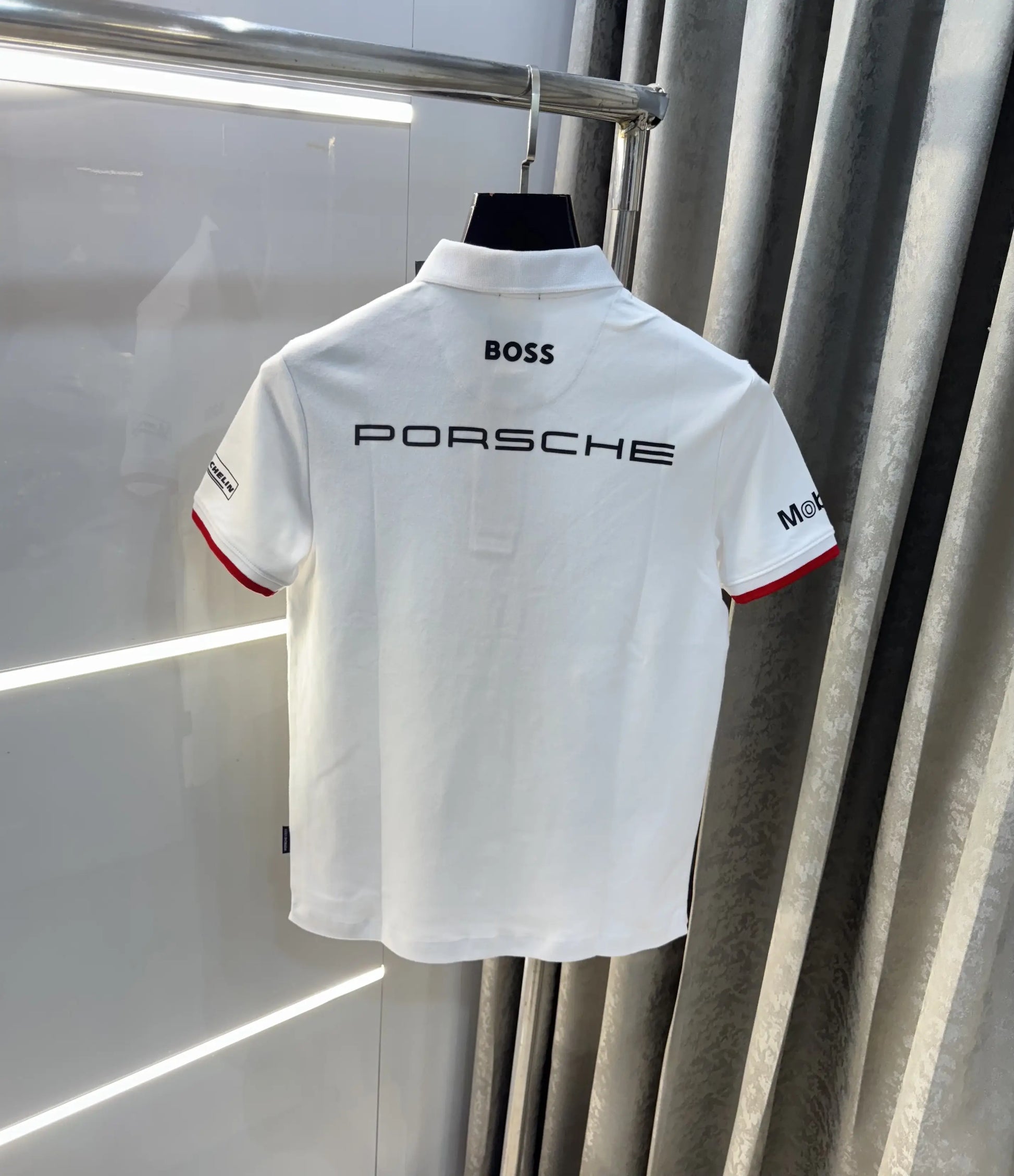 Hugo  Bos s White Porche Edition Premium Polo T-shirt