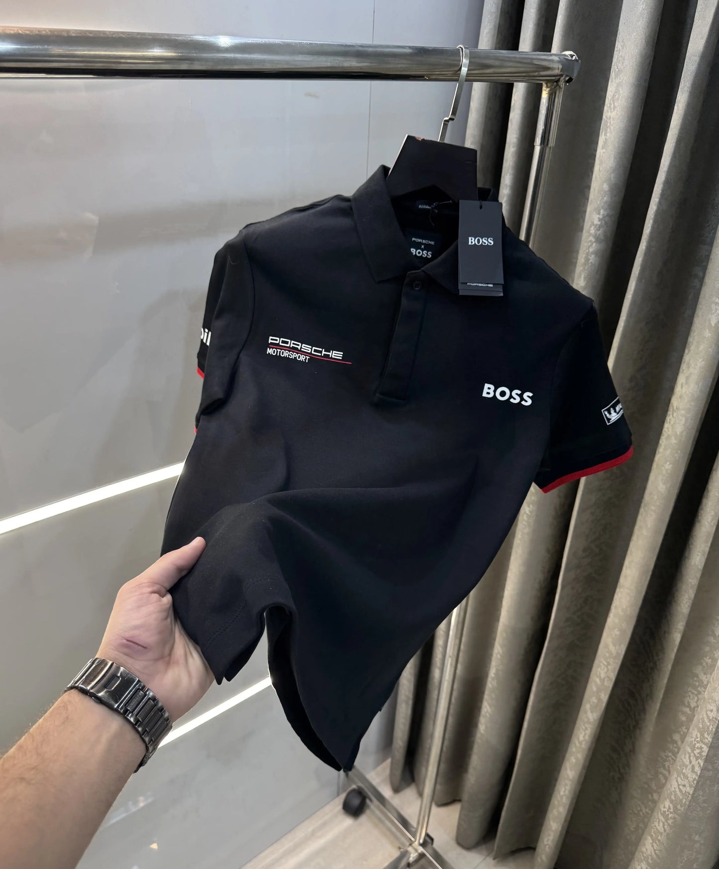 Hugo  Bos s  Black Porche Edition Premium Polo T-shirt
