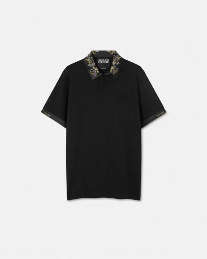 Versac e Couture Black Collar Logo Imported Polo T-Shirt