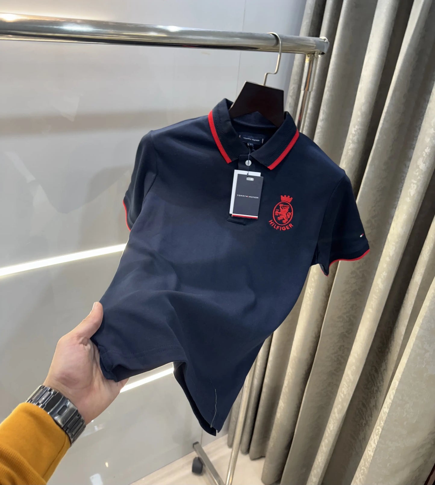 Tommy  Hilfiger Navy Blue Logo Work Premium Polo T-Shirt