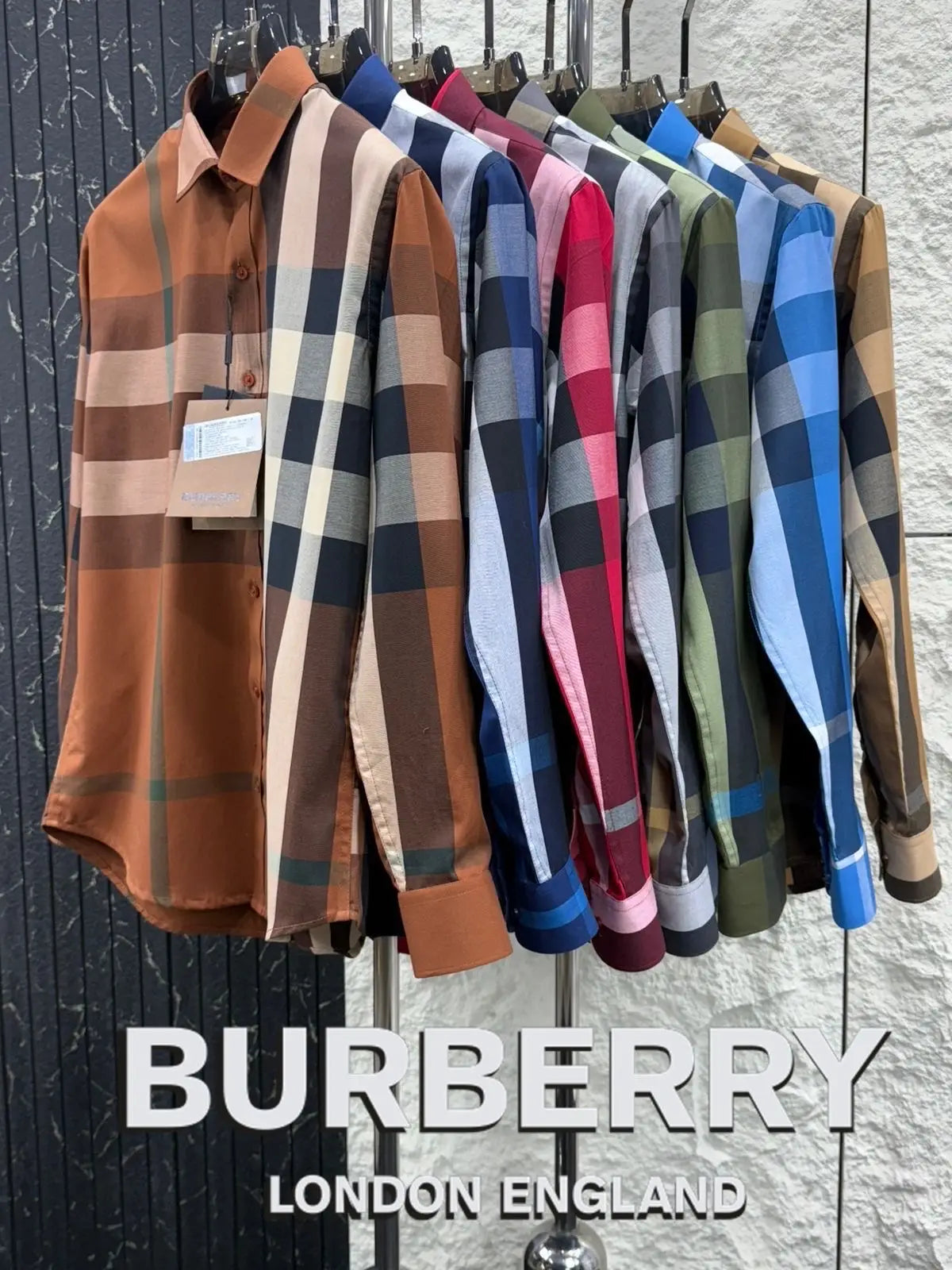 Burberr y 7 Green Checks Premium Shirt With Original Bo_x Packing