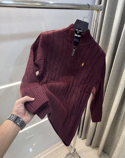 Ralph  Lauren Wine Knitted Imported Pull Over
