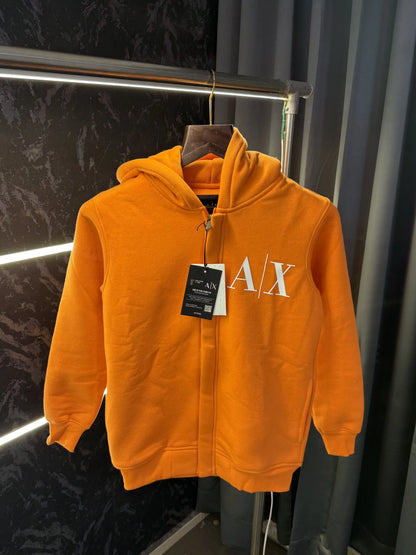 Arman i Exchang e Zipper Pullover Hoodie (Orange)