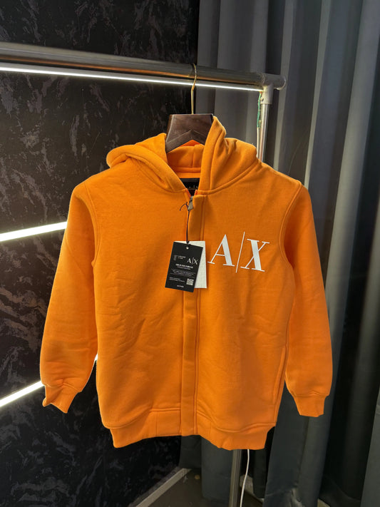 Arman i Exchang e Zipper Pullover Hoodie (Orange)