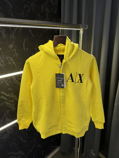 Arman i Exchang e Zipper Pull Over Hoodie (Yellow)